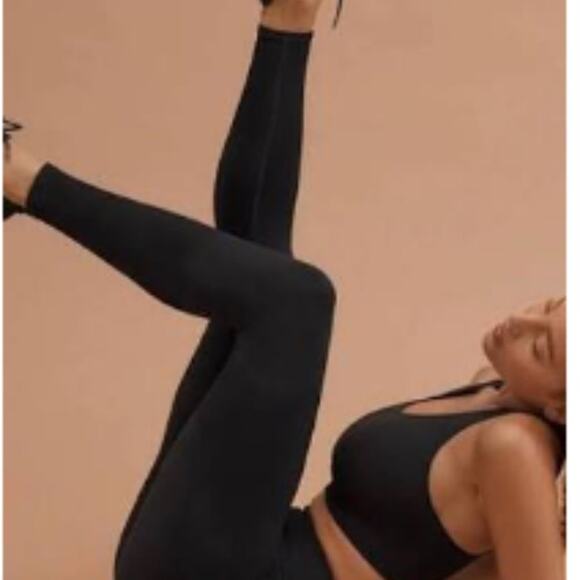 THIRDLOVE Black Flex Seamless Compression Ankle Length Leggings L - Picture 1 of 8